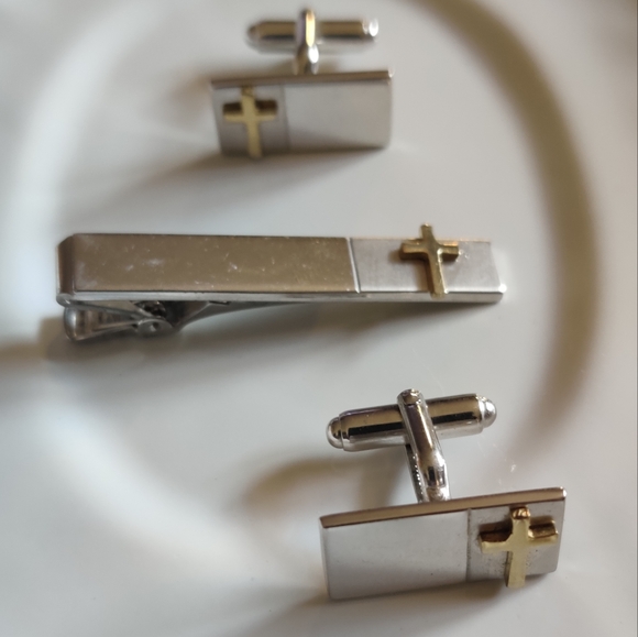 Vintage Anson Cross Clufflinks and Tie Clip set - Picture 4 of 7